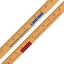 12" Clear Lacquer Wood Ruler - English Scale